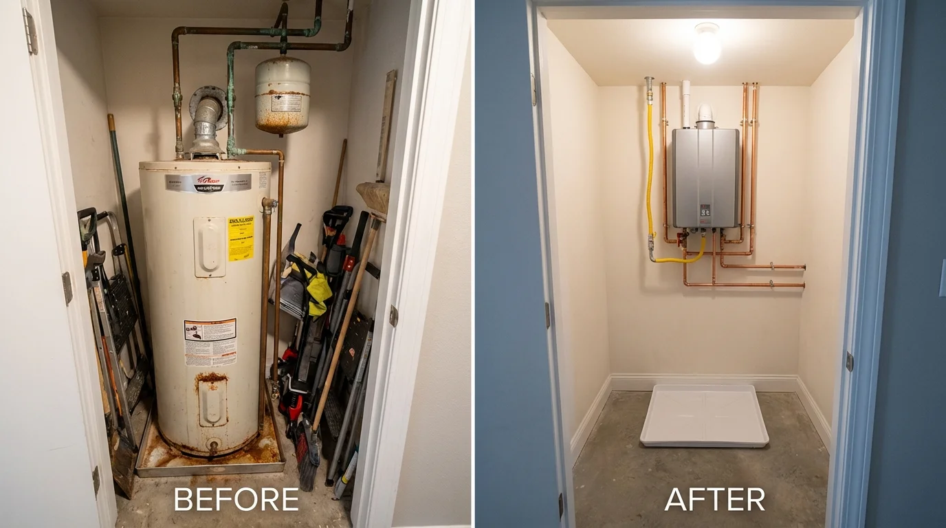 Tank water heater versus wall-mounted tankless unit comparison for West Salem, WI homeowners